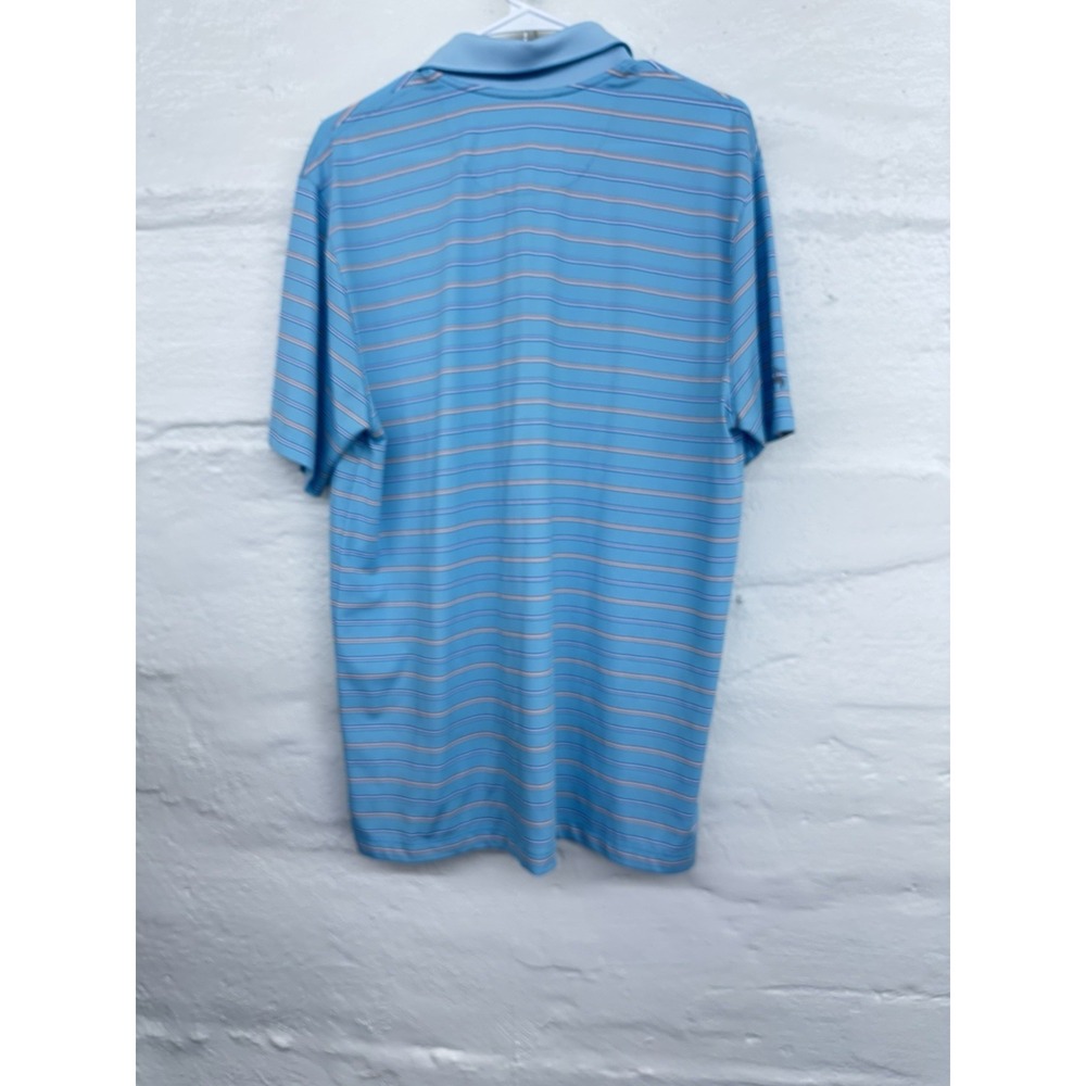 Brooks Brothers Polo Shirt L Blue Stripe Performance Short Sleeve Luxury - Picture 3 of 5